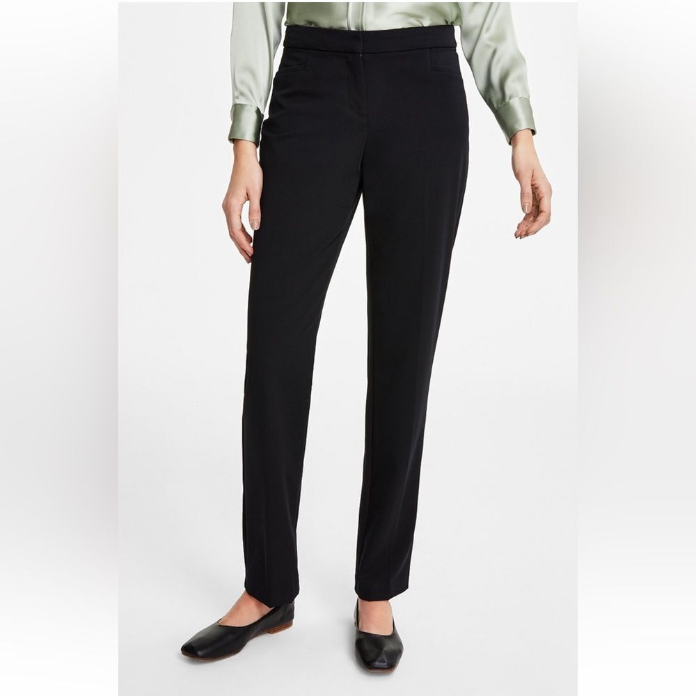 NWT Alfani Elegant Black Dress Pants Straight Leg.  Comfort Waist. Size 10P